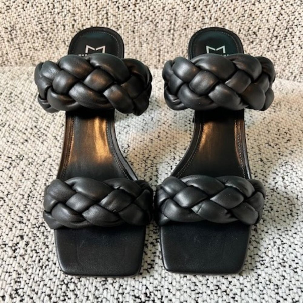 Marc Fisher Braided Double Strap Slide Sandal in Black